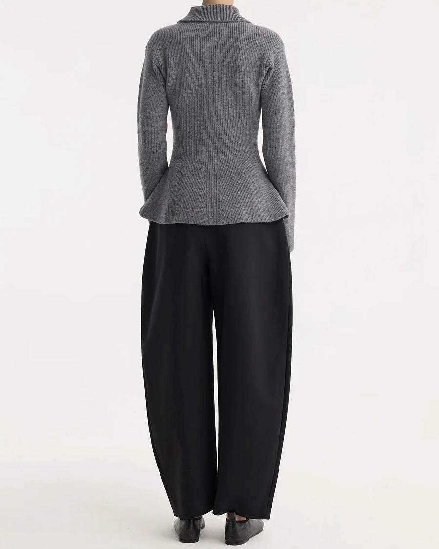 Waisted rib cardigan