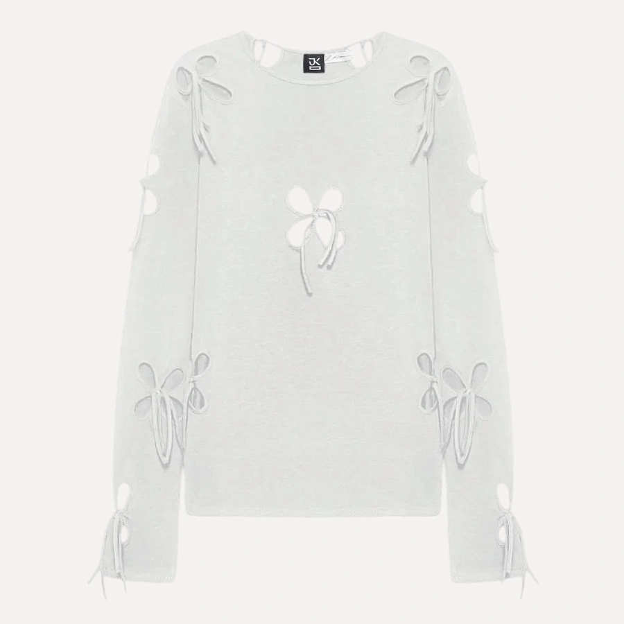 UNISEX PETAL LONG SLEEVE WHITE