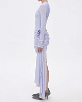 Foggy Blue Jersey Wrap Dress