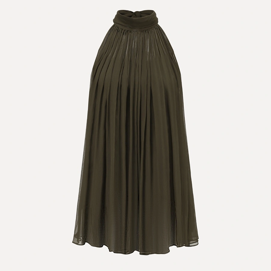 Olive Green Ribbon Sleeveless Top