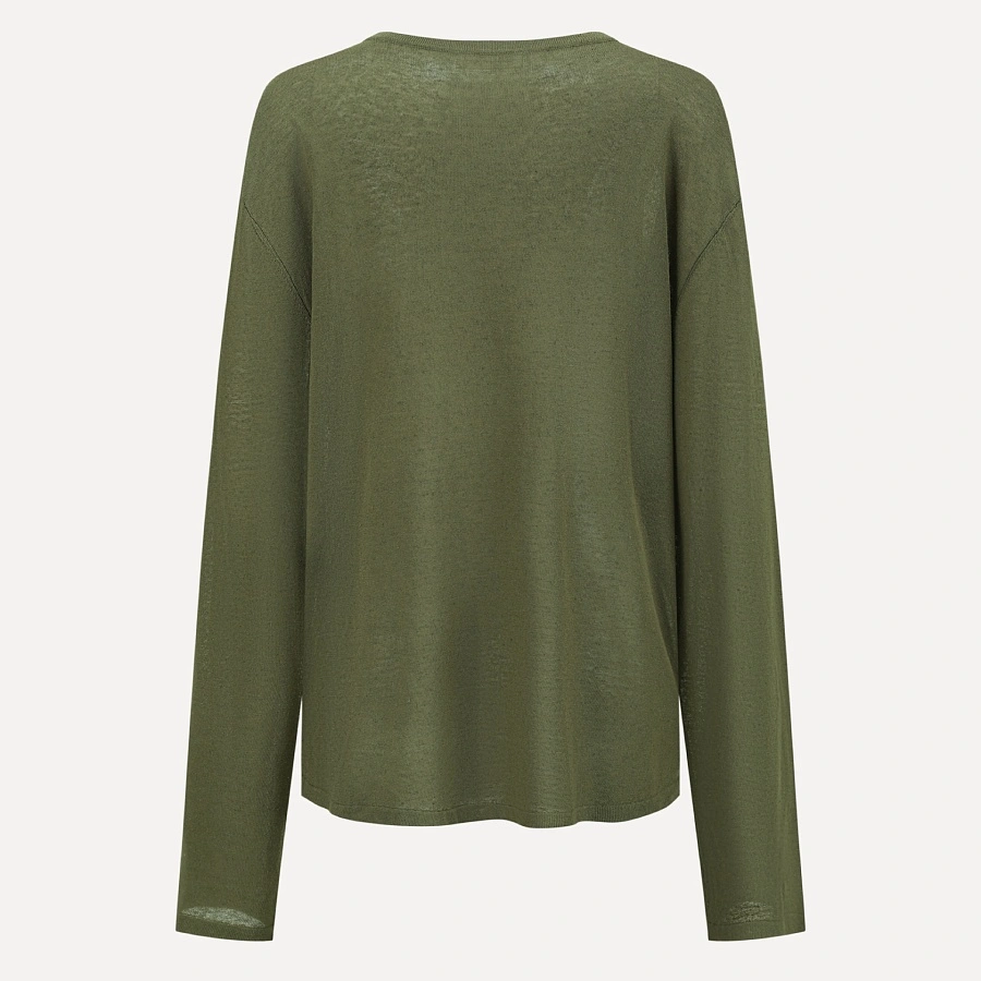 Green Knitted Long Sleeves Top