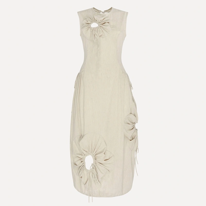 FLOWER LINEN DRESS