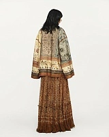 Tasar Silk Doubl-sided Printed Jacket