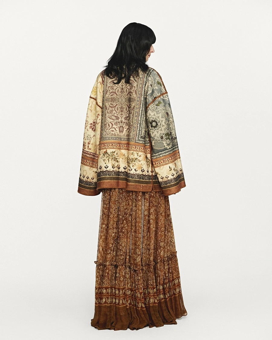 Tasar Silk Doubl-sided Printed Jacket
