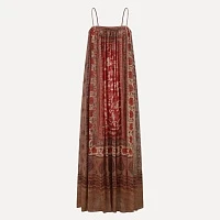 Silk and Ramie Printed Halter Dress