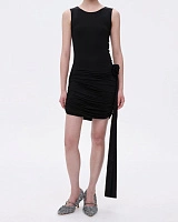 Black Twisted Jersey Shift Dress