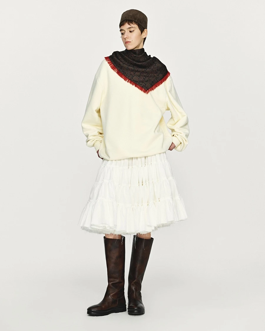 White layered short skirt