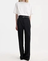 Mid-waist tailored trousers black