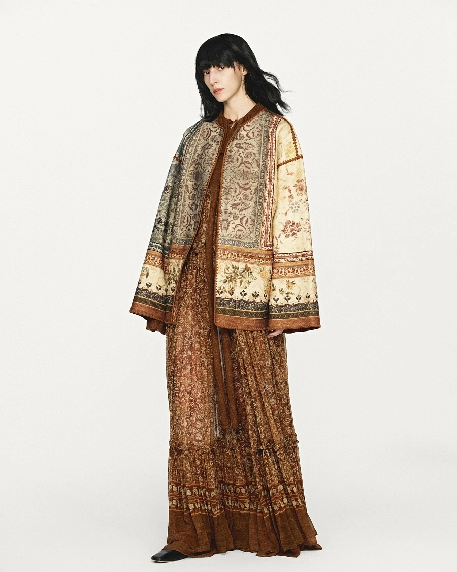 Tasar Silk Doubl-sided Printed Jacket