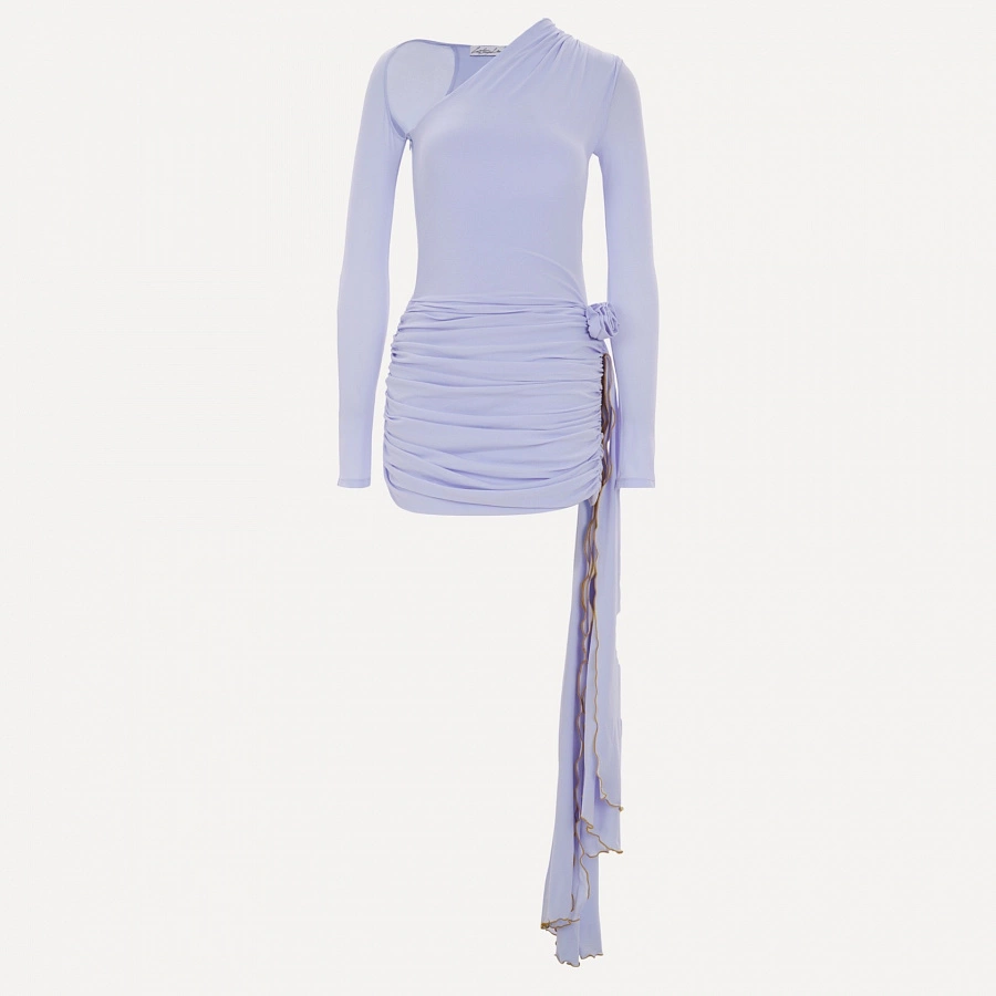 Foggy Blue Jersey Wrap Dress