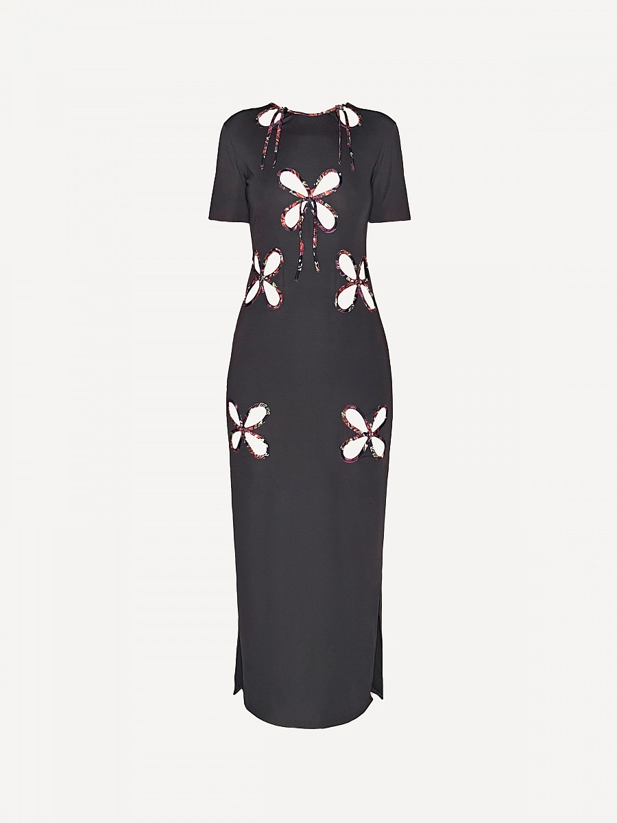 Petal dress with edged flowers