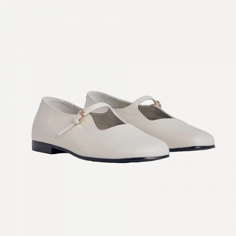 SQUARE TOE MARY JANE 10MM WHITE