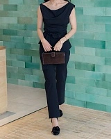 FLOWER SHOES SATIN BLACK