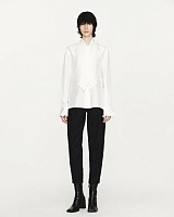 White lace tie silk shirt