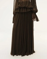 Olive Green Elastic Waist Skirt