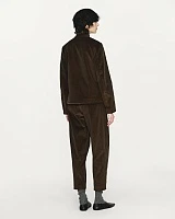 Dark green stand collar corduroy jacket