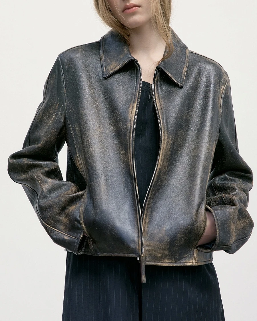 REAL LEATHER JACKET Black