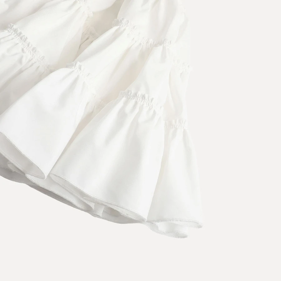 White layered short skirt