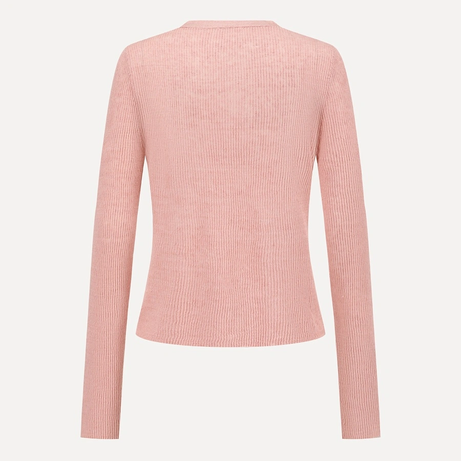 Pink Linen Knitted Cardigan