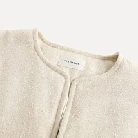 Ivory textured wool scarf cotton jacket