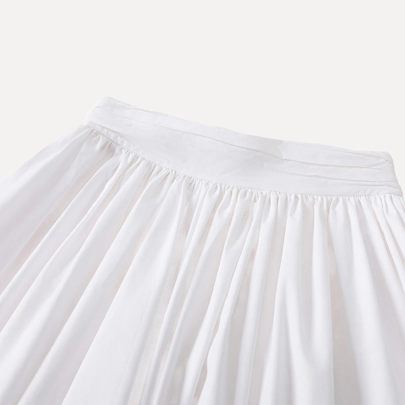 Pure White Layered High Waist Ruffled Skirt