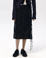 SEE-THROUGH BUTTON LOOP SKIRT