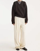 Sculptural compact v-neck