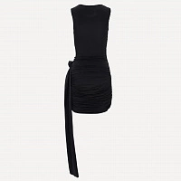 Black Twisted Jersey Shift Dress