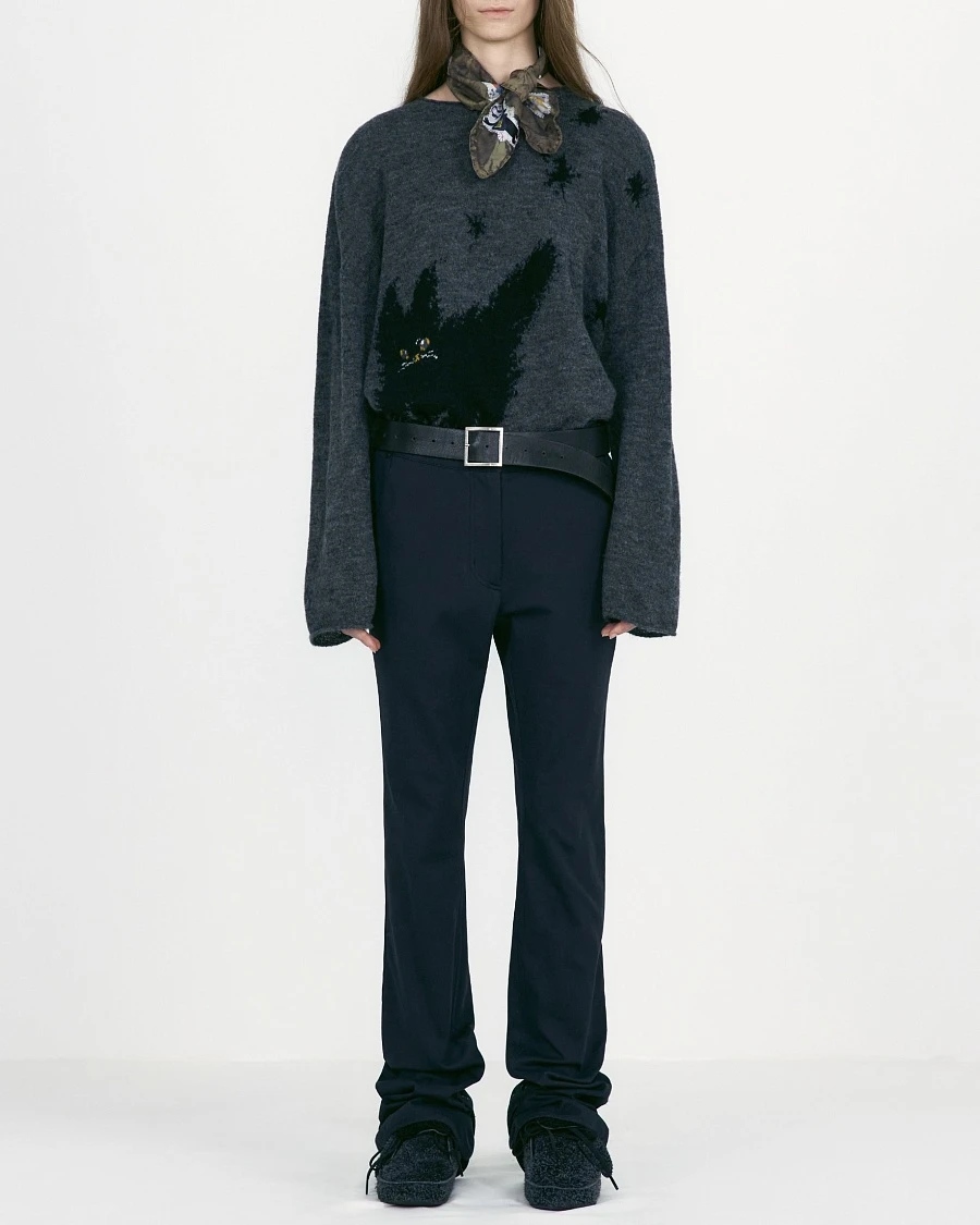 SLIT HEM SLIM-FIT PANTS