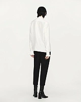 White lace tie silk shirt