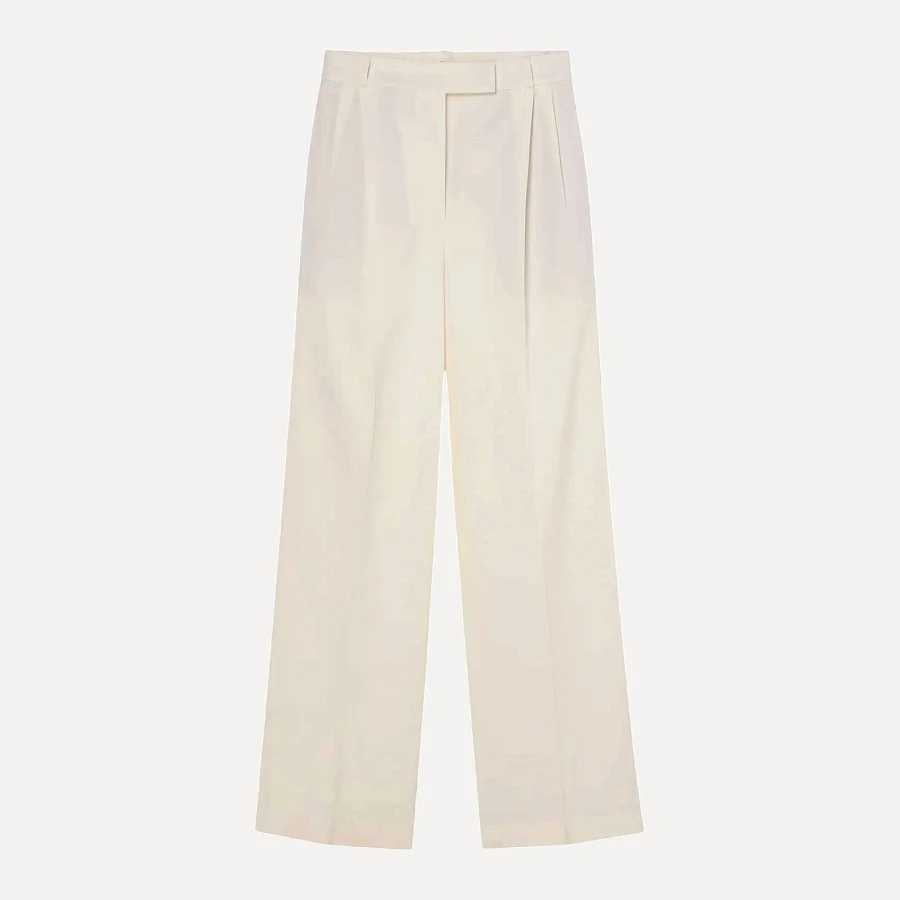 Mid-waist tailored trousers white