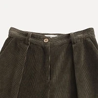 Dark green corduroy 3D skinny pants