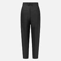 Black silk and wool 3D skinny pants