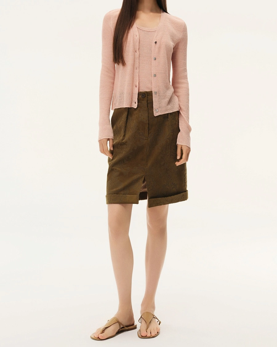 Pink Linen Knitted Cardigan