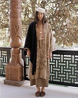 Navy blue triangular shawl scarf