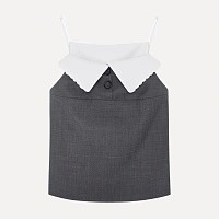 Fan-Shaped Turn-down Collar Camisole Top grey