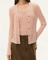 Pink Linen Knitted Cardigan