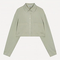 LINEN POCKET CROP SHIRT