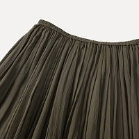 Olive Green Elastic Waist Skirt