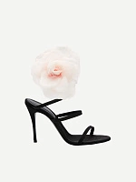 Spiral Sandals Black Flower Pink