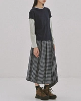 CREPE LAYERED CAP SLEEVE T-SHIRTS