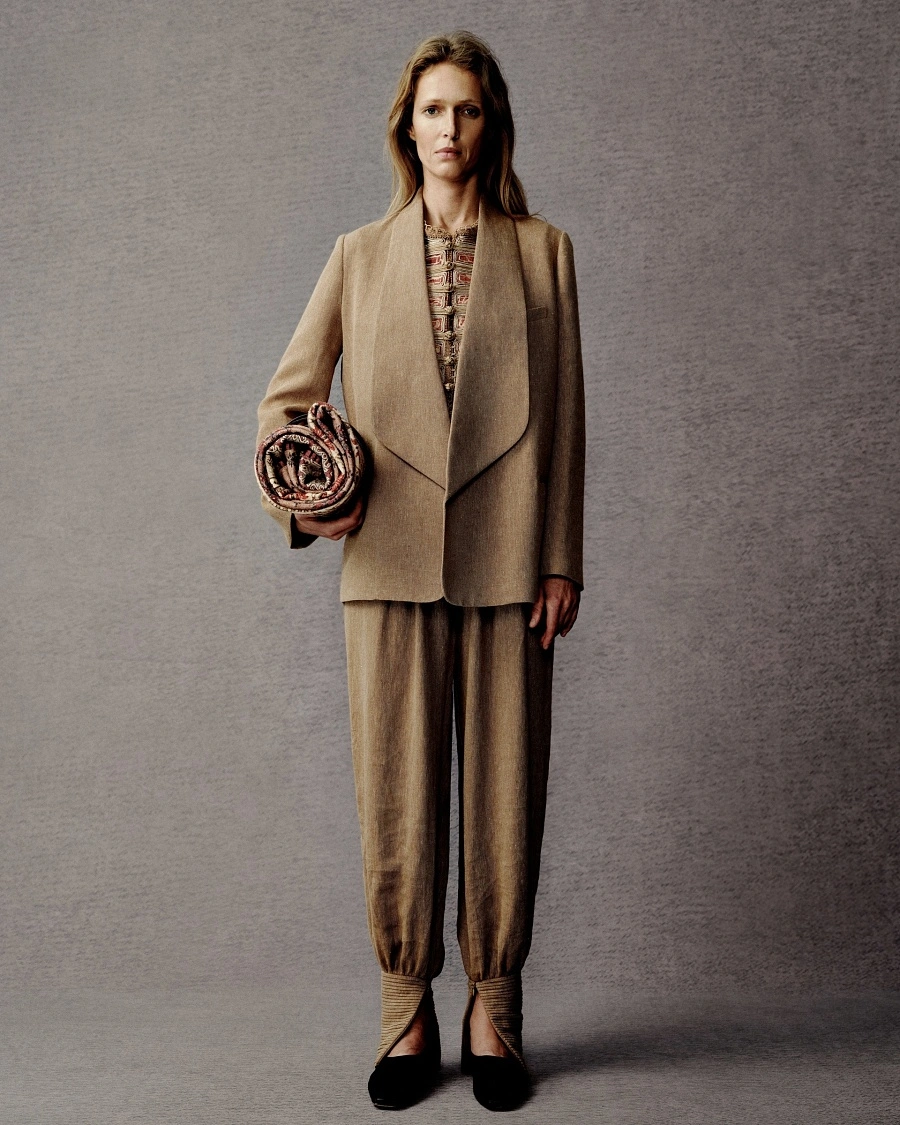 Linen Cubic Wide Lapel Suit