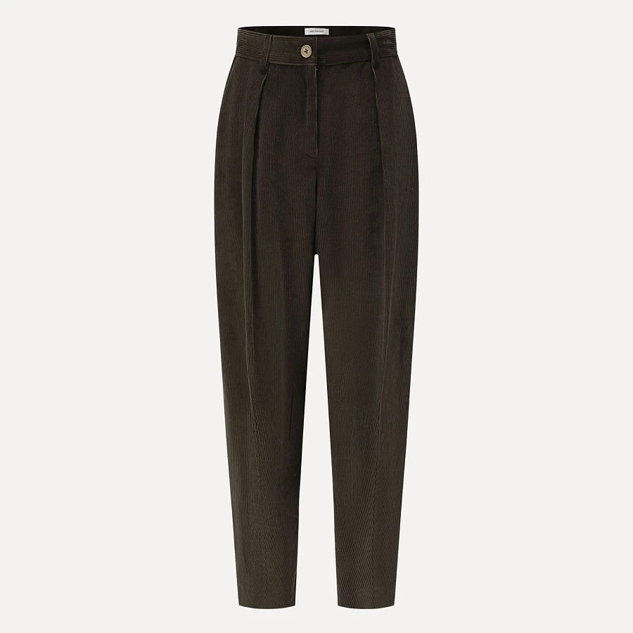 Dark green corduroy 3D skinny pants