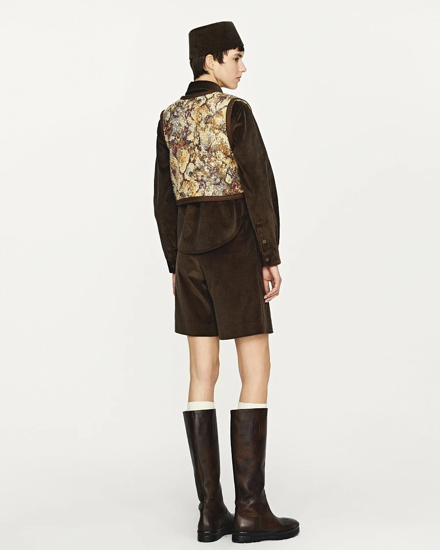 Dark green corduroy Bermuda shorts