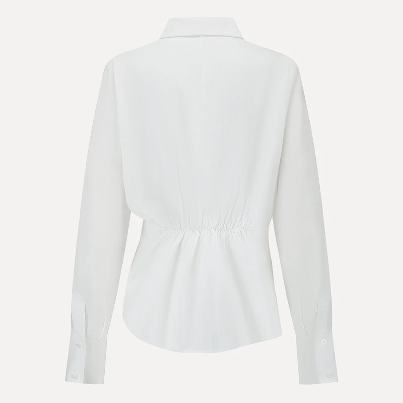Pure White Side Buckle Shirt