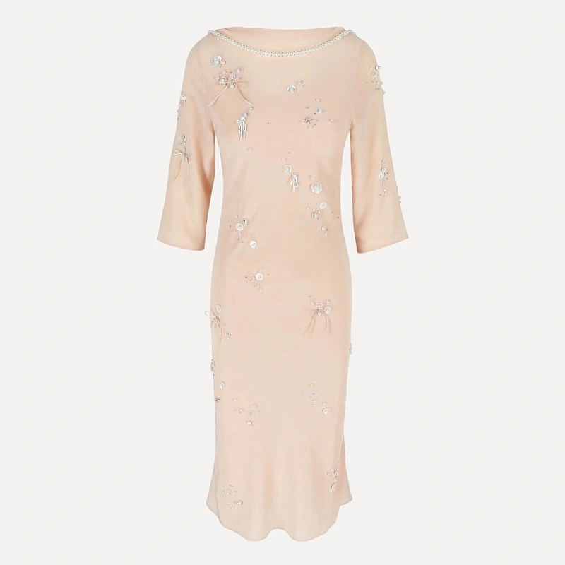 MIDI DRESS PEARL EMBROIDERED