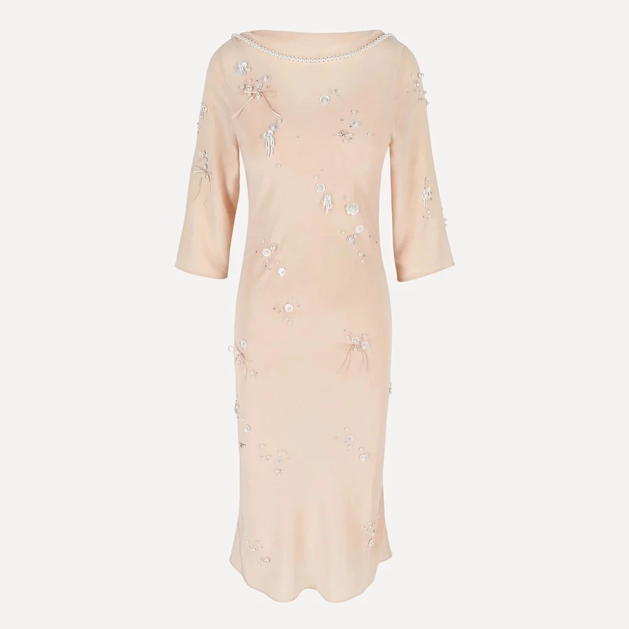 MIDI DRESS PEARL EMBROIDERED