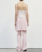 NEW LAYERED WRAP SKIRT PANTS PINK