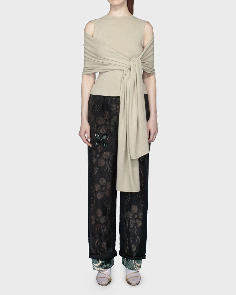 SHAWL TOP OLIVE