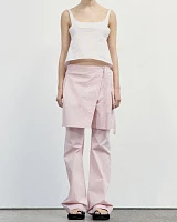 NEW LAYERED WRAP SKIRT PANTS PINK